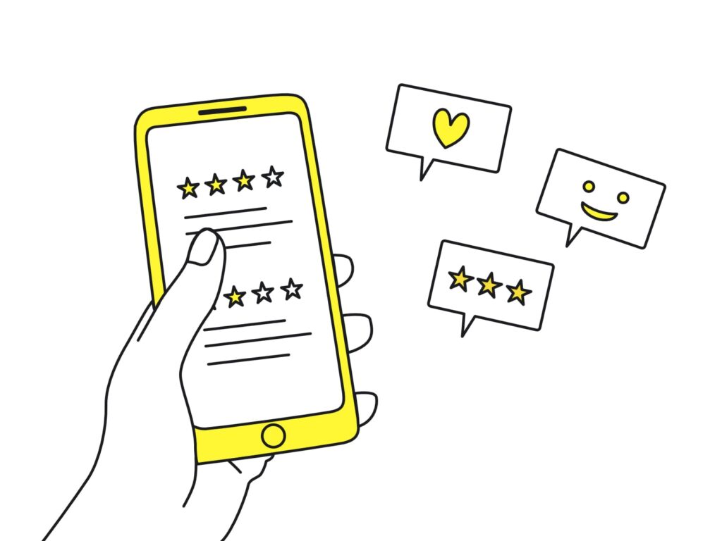 スマホのレビューのイラスト
