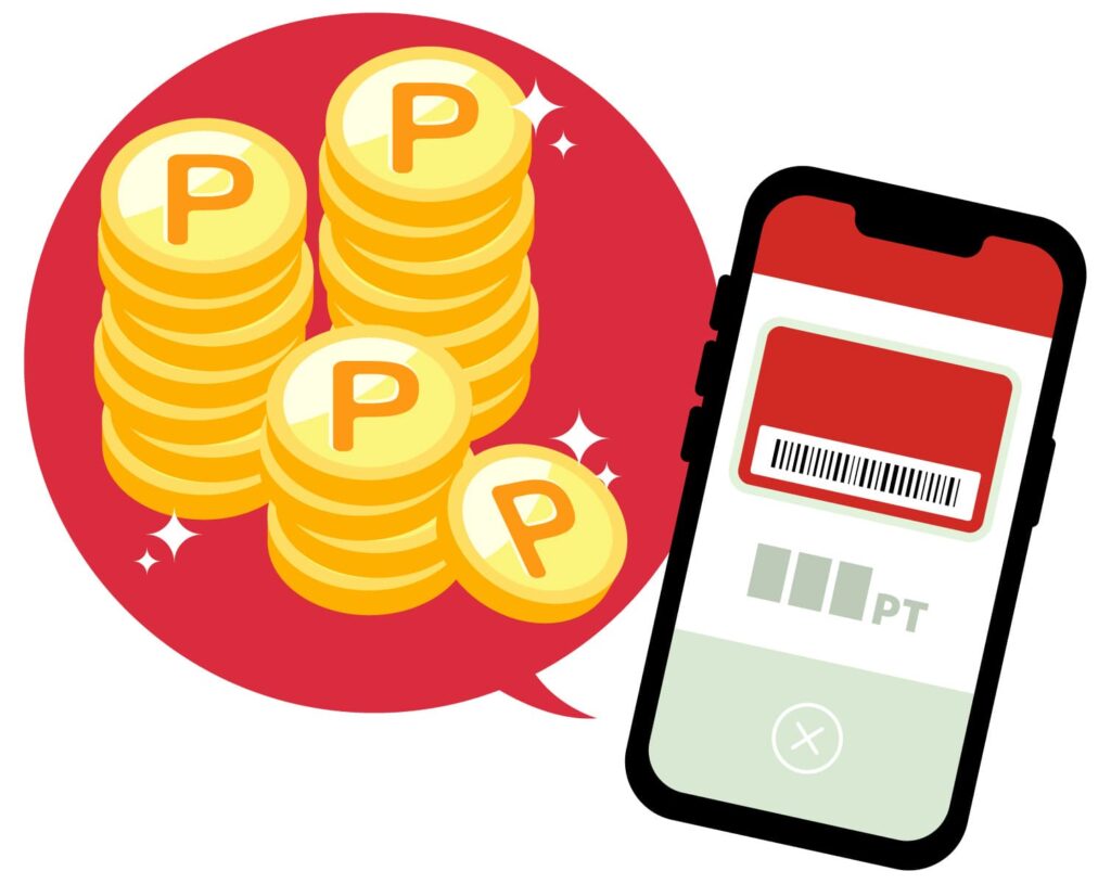 ポイントとスマホのイラスト