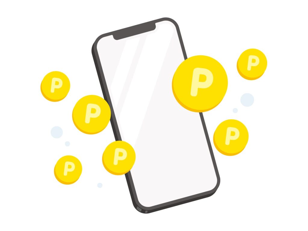 ポイントとスマホのイラスト