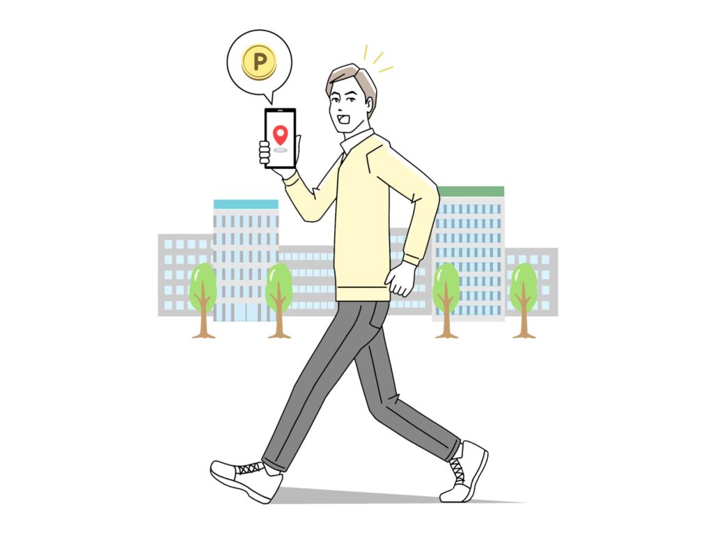 歩いてポイ活のイラスト