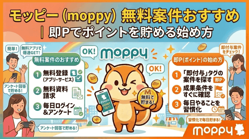 モッピー無料案件おすすめのアイキャッチ画像