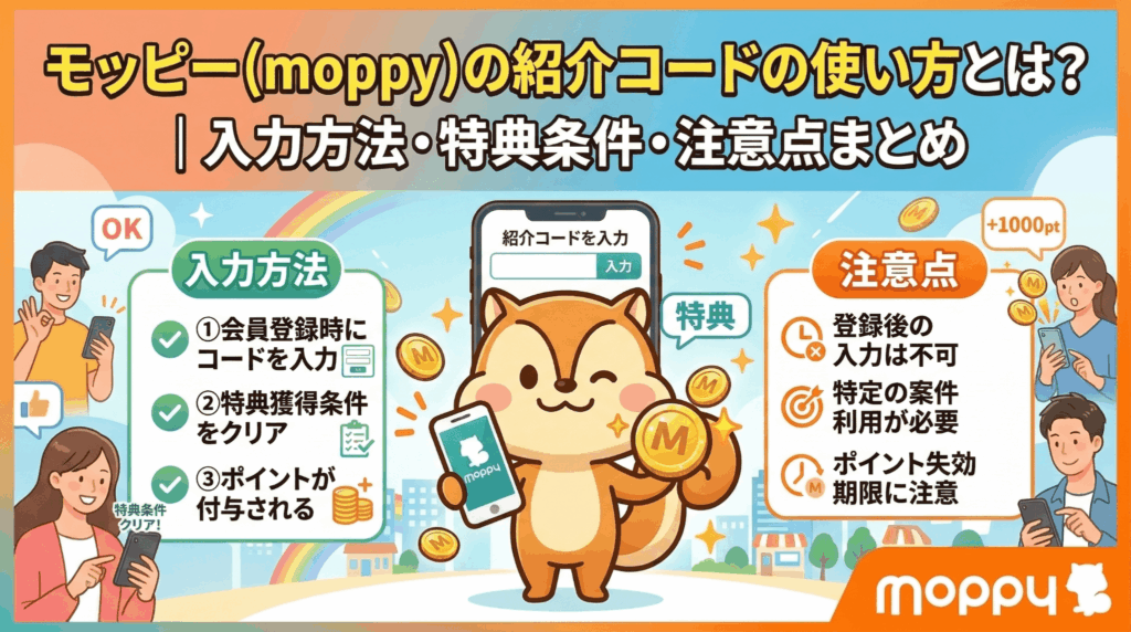 モッピー紹介コードのアイキャッチ画像