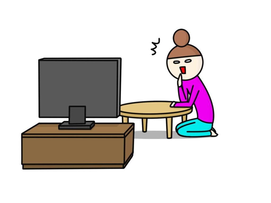 テレビをみる女性のイラスト