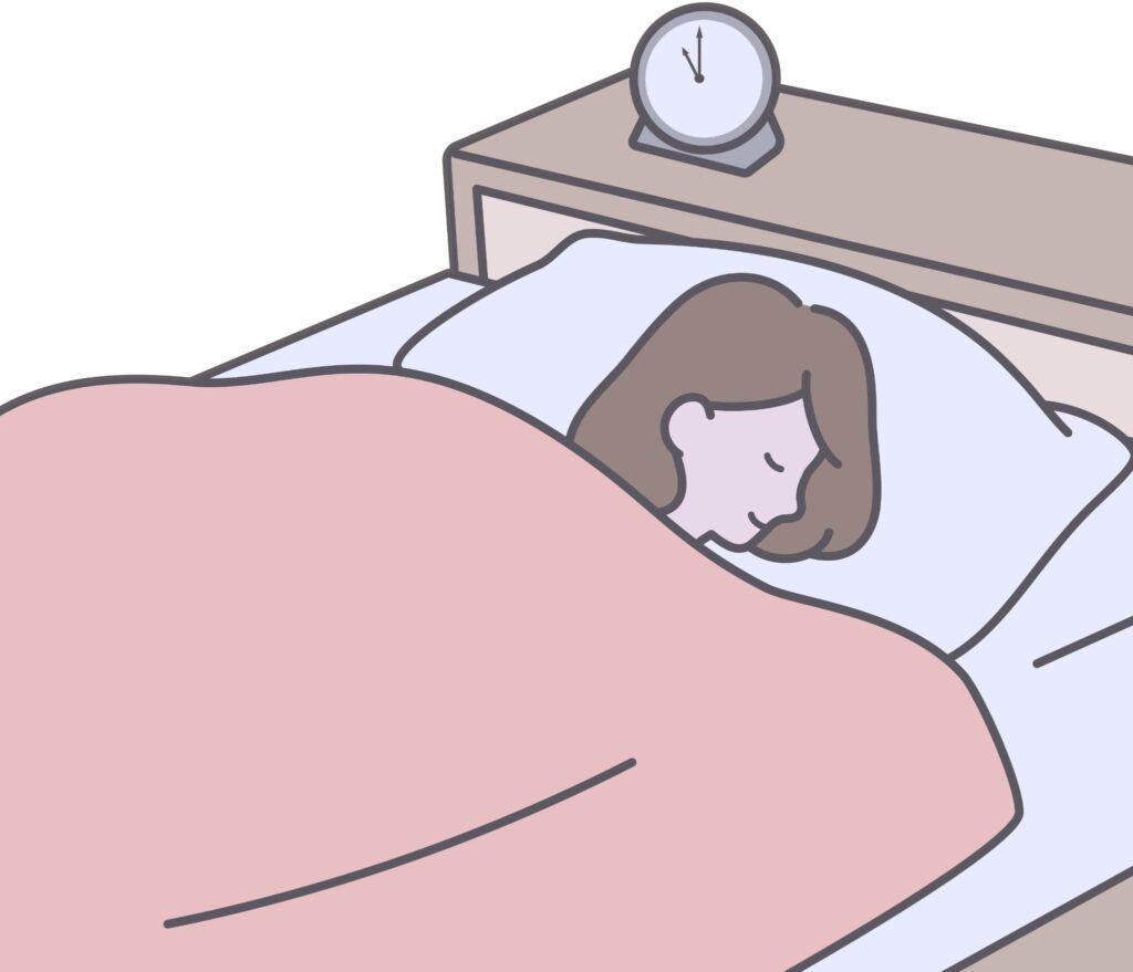 寝ている女性のイラスト