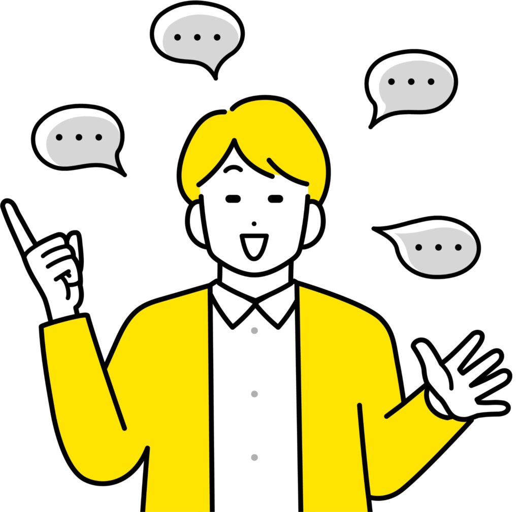 お喋りをしている男性のイラスト