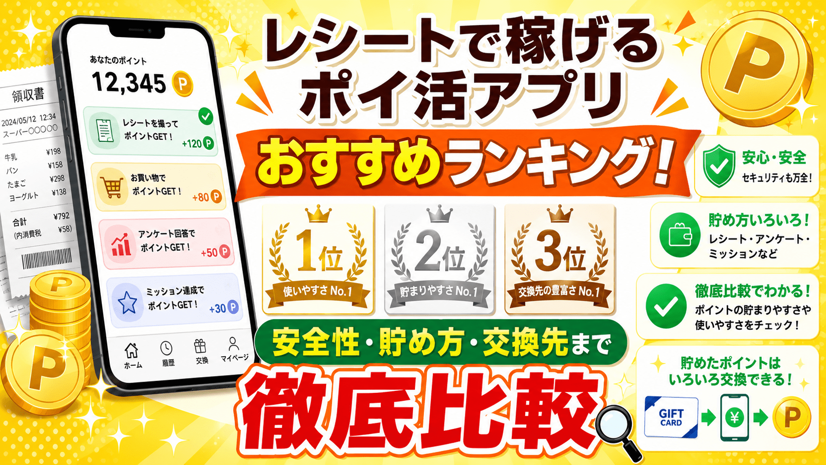 レシートポイ活8選のアイキャッチ画像