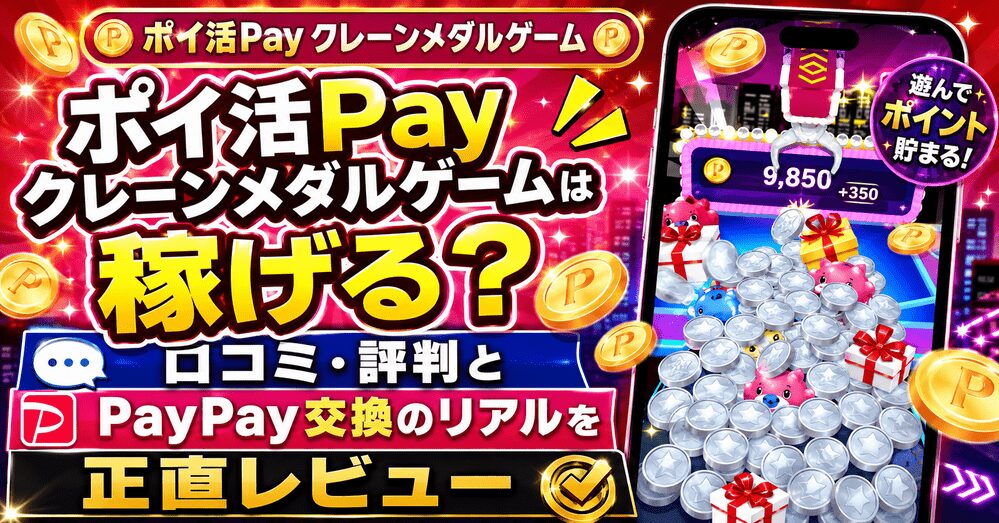 ポイ活稼ぐPayクレーンメダルゲームのアイキャッチ画像