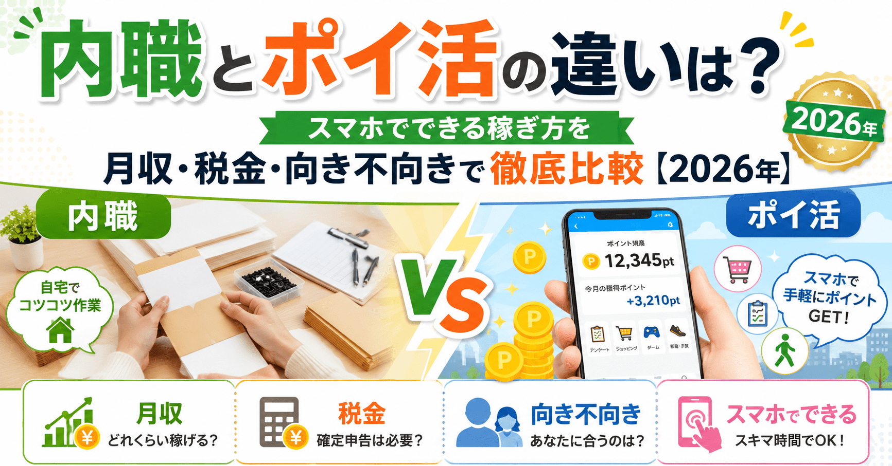 内職とポイ活との違いのアイキャッチ画像