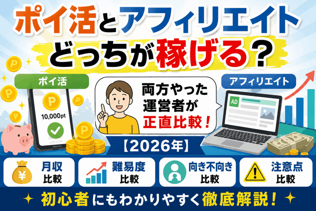 ポイ活とアフィリエイトどっちが稼げるのアイキャッチ画像