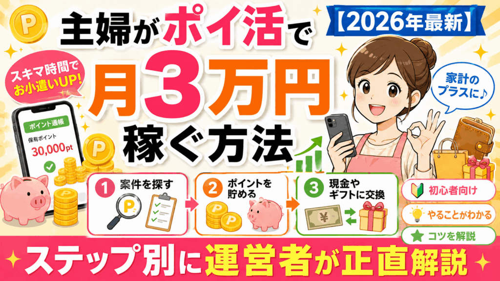 主婦がポイ活で3万円稼ぐのアイキャッチ画像