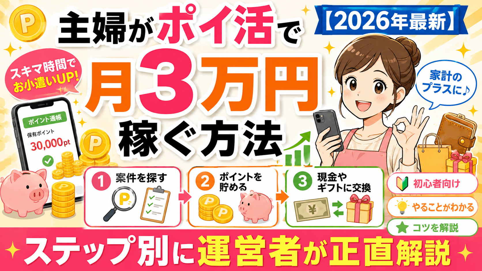 主婦がポイ活で3万円稼ぐのアイキャッチ画像