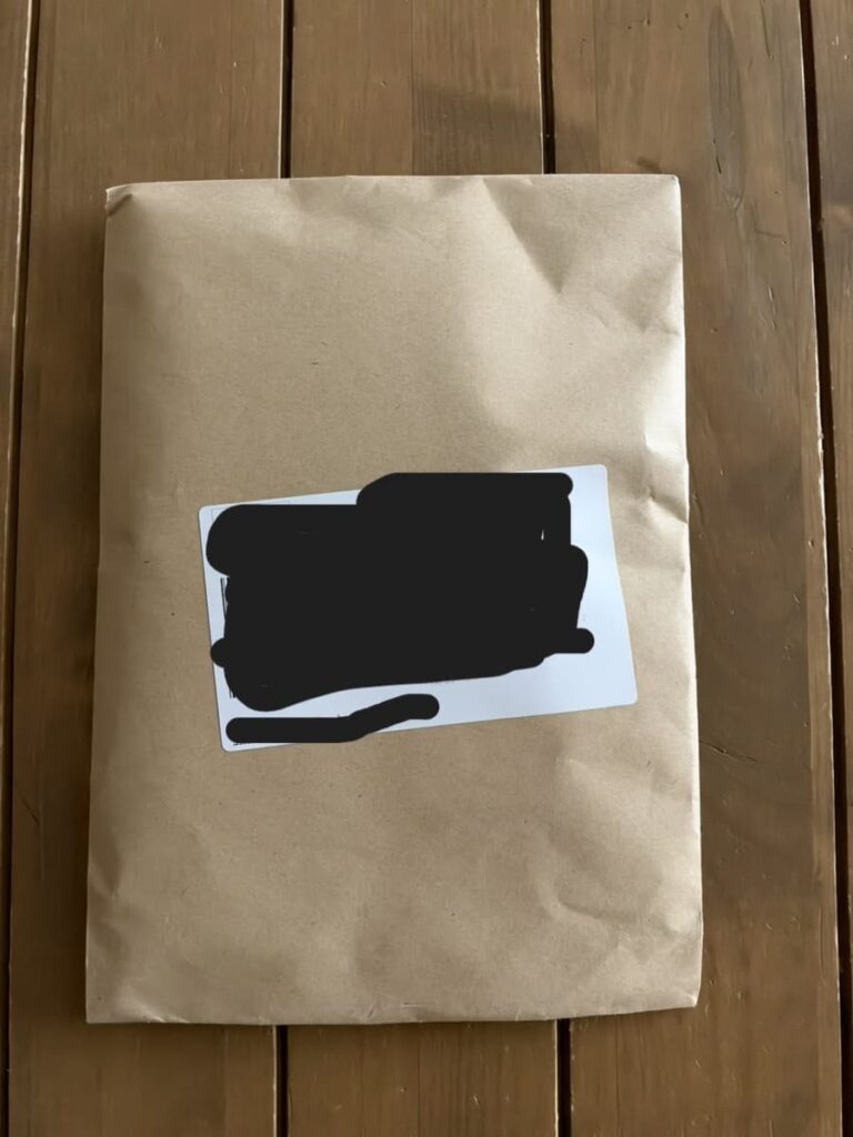 2回目の収穫商品は茶封筒に入って届いた