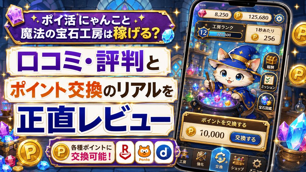 ポイ活にゃんこと魔法の宝石工房のアイキャッチ画像