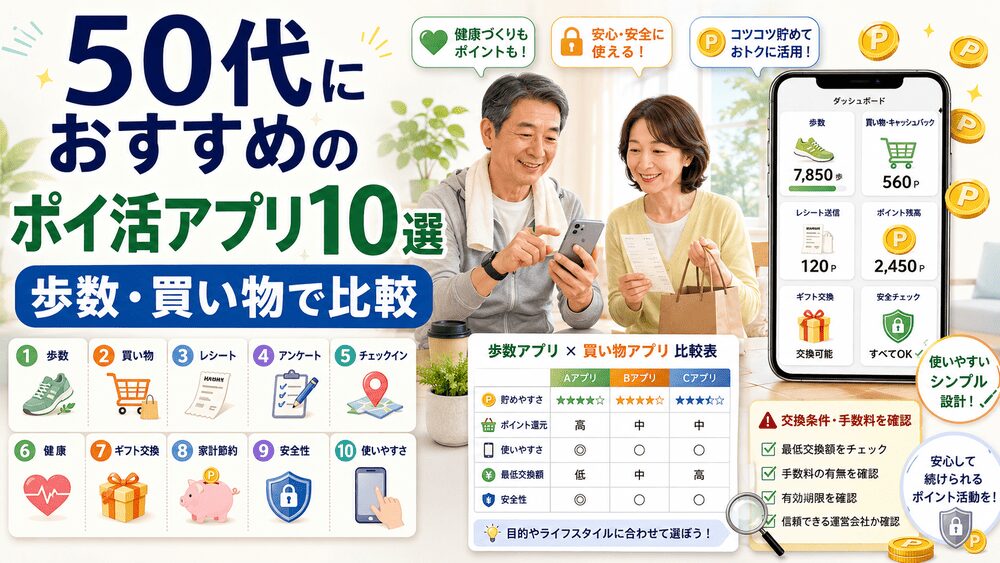 50代におすすめのポイ活アプリのアイキャッチ画像