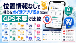 位置情報なしで使えるポイ活アプリのアイキャッチ画像
