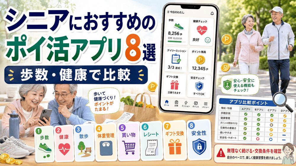 シニアにおすすめのポイ活アプリのアイキャッチ画像