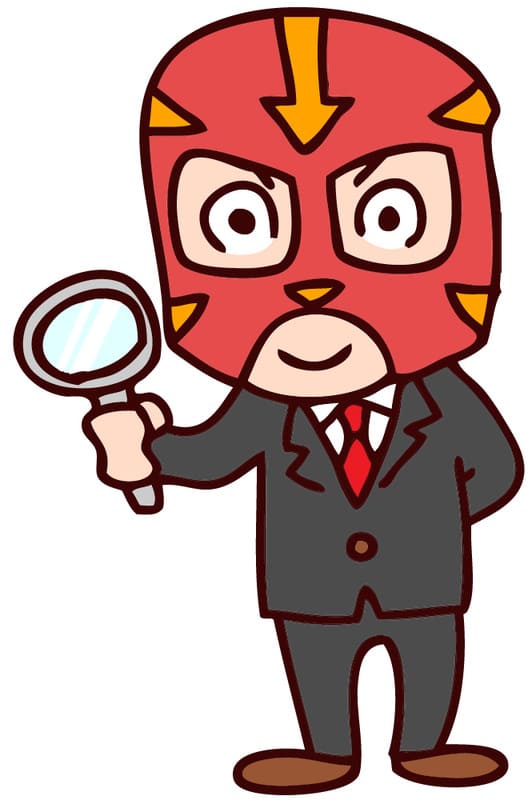 覆面した調査員のイラスト