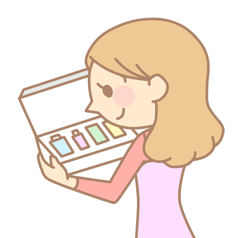 化粧品のモニターのイラスト